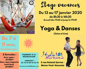 stage vacances yoga et danses studio harmonie